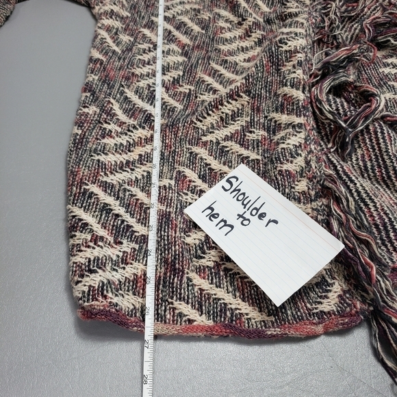 Lucky brand boho fringe, colorful cardigan S - Picture 9 of 10